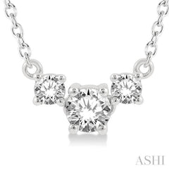 Round Shape Past Present & Future Diamond Necklace