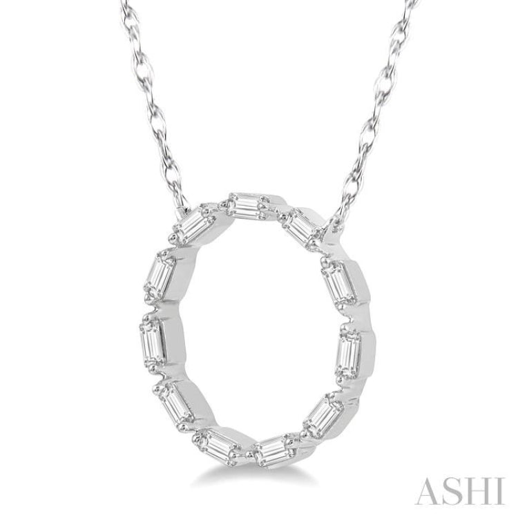 Circle Baguette Diamond Necklace