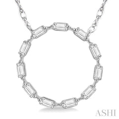 Circle Baguette Diamond Necklace