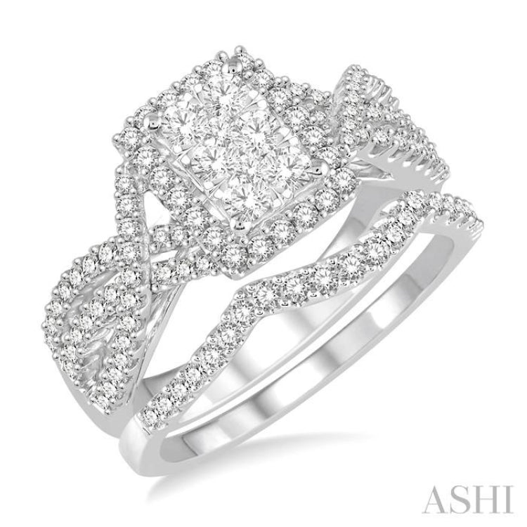 Halo Lovebright Diamond Wedding Set