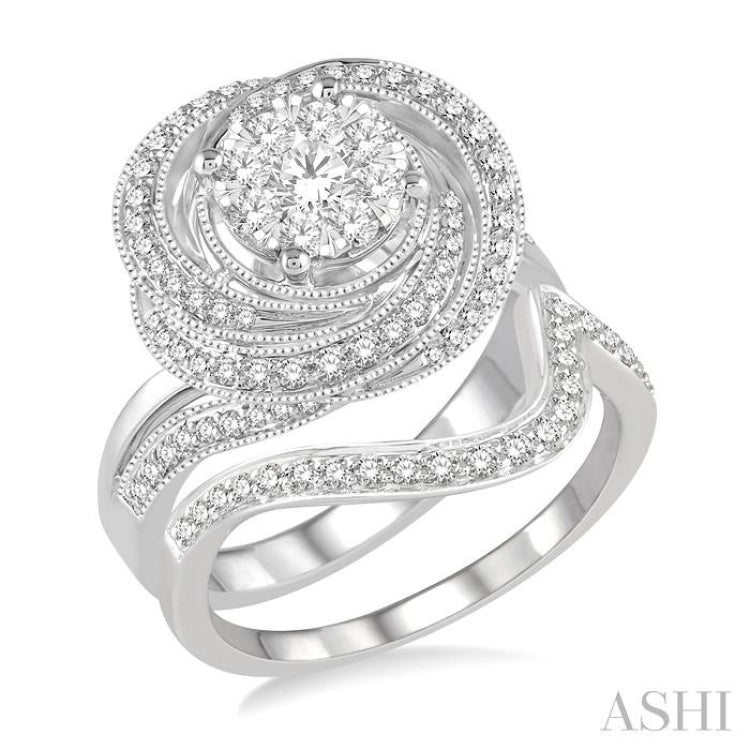 Flower Lovebright Diamond Wedding Set