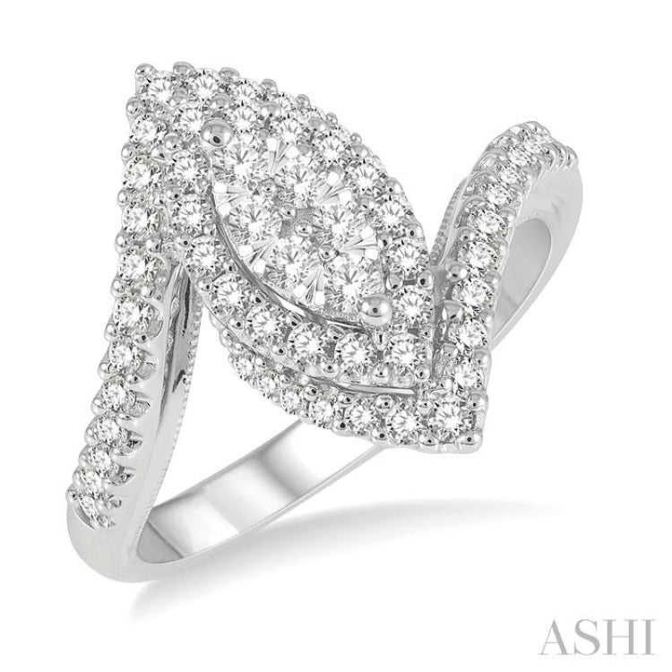 Marquise Shape Halo Lovebright Diamond Engagement Ring