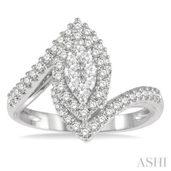 Marquise Shape Halo Lovebright Diamond Engagement Ring