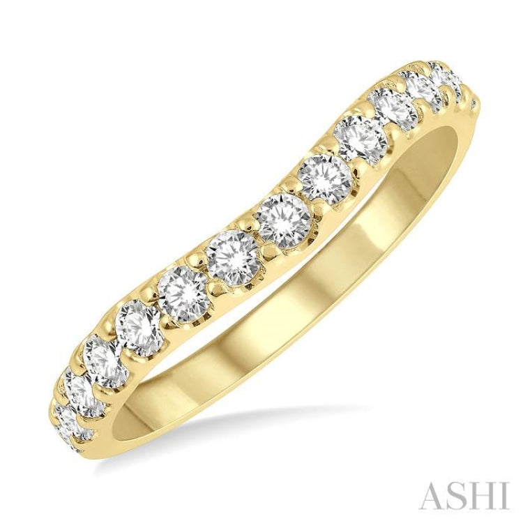 Curved Diamond Wedding Band