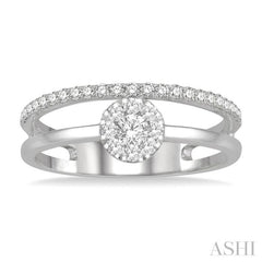 Round Shape Double Row Lovebright Diamond Fashion Ring