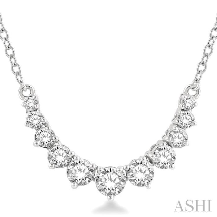 Graduated Diamond Smile Necklace