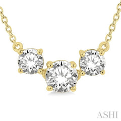 Round Shape Past Present & Future Diamond Necklace