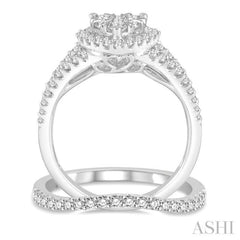 Heart Shape Halo Lovebright Diamond Wedding Set