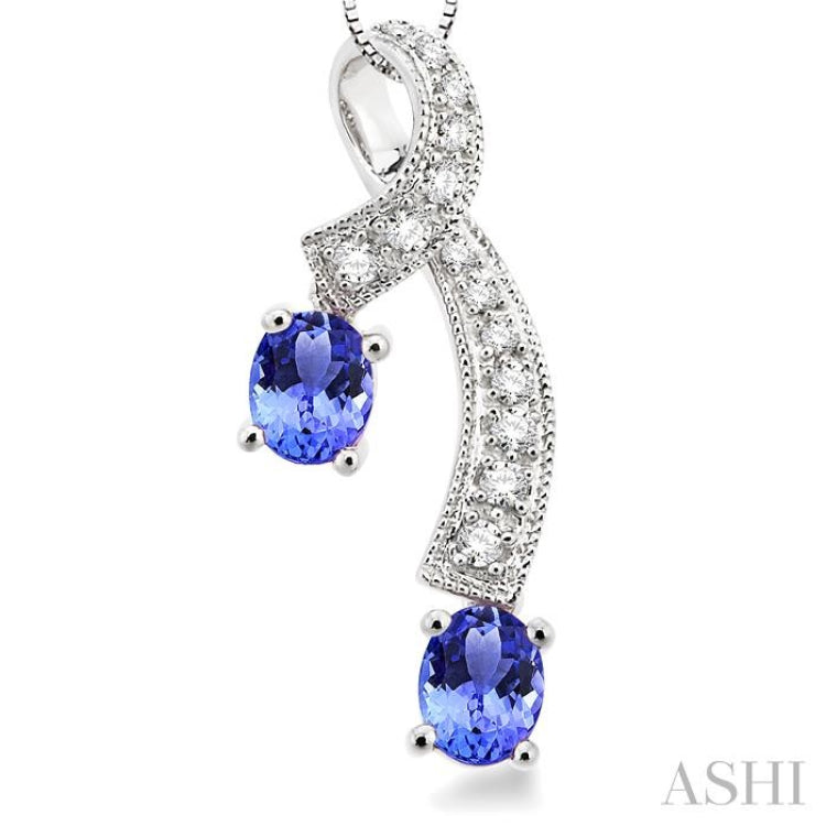 Oval Shape Gemstone & Diamond Fashion Pendant