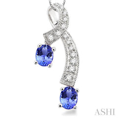 Oval Shape Gemstone & Diamond Fashion Pendant