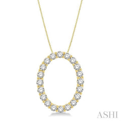 Oval Shape Diamond Pendant