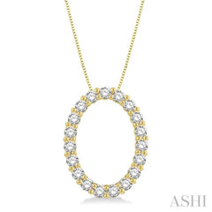 Oval Shape Diamond Pendant