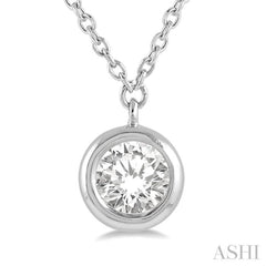 Round Shape Bezel Set Diamond Necklace