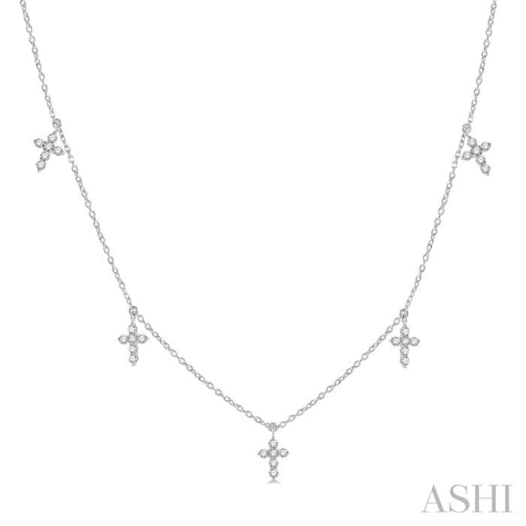 Cross Diamond Station Necklace