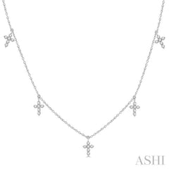 Cross Diamond Station Necklace