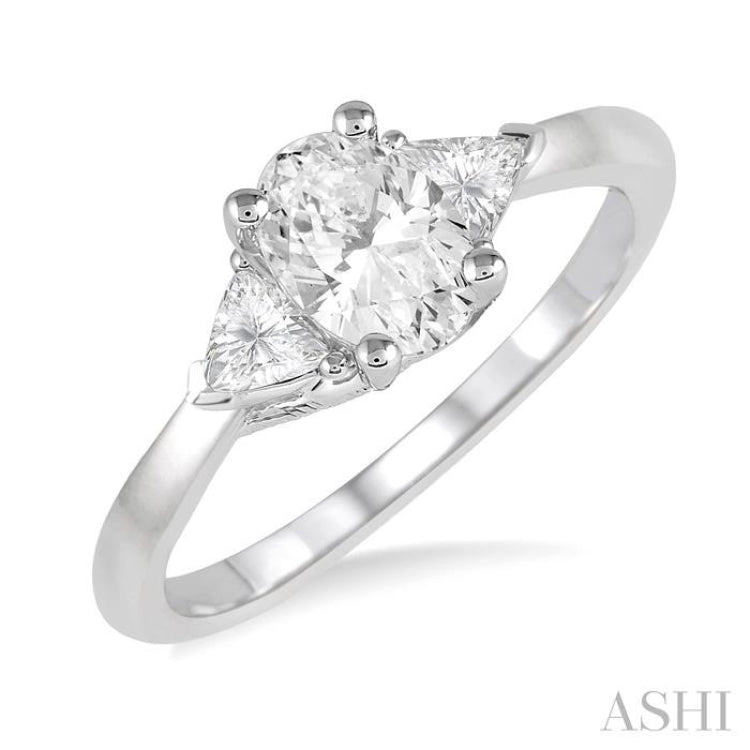 Oval Shape Semi-Mount Diamond Engagement Ring