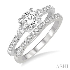 Round Shape Diamond Wedding Set