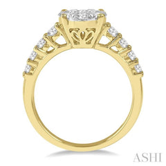 Oval Shape Lovebright Diamond Engagement Ring