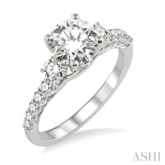 Round Shape Semi-Mount Diamond Engagement Ring