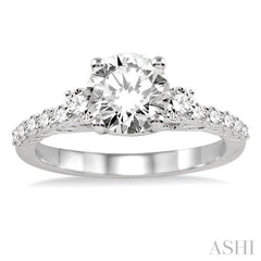 Round Shape Semi-Mount Diamond Engagement Ring