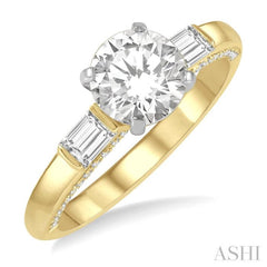 Round Shape Semi-Mount Diamond Engagement Ring