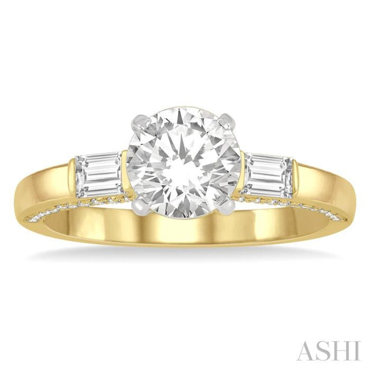 Round Shape Semi-Mount Diamond Engagement Ring