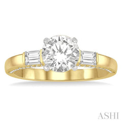 Round Shape Semi-Mount Diamond Engagement Ring