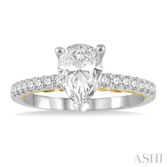 Pear Shape Semi-Mount Diamond Engagement Ring