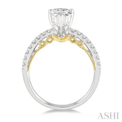 Pear Shape Semi-Mount Diamond Engagement Ring