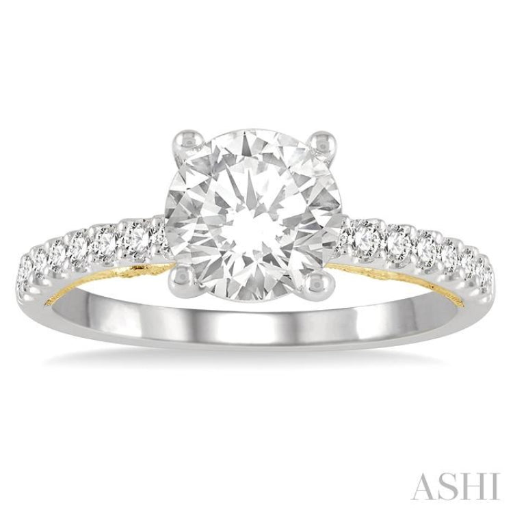 Round Shape Semi-Mount Diamond Engagement Ring