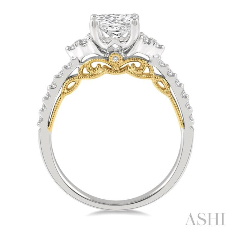 Cushion Shape Semi-Mount Diamond Engagement Ring