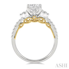 Cushion Shape Semi-Mount Diamond Engagement Ring