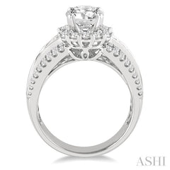 Round Shape Semi-Mount Diamond Engagement Ring