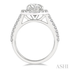 Round Shape Semi-Mount Halo Diamond Engagement Ring