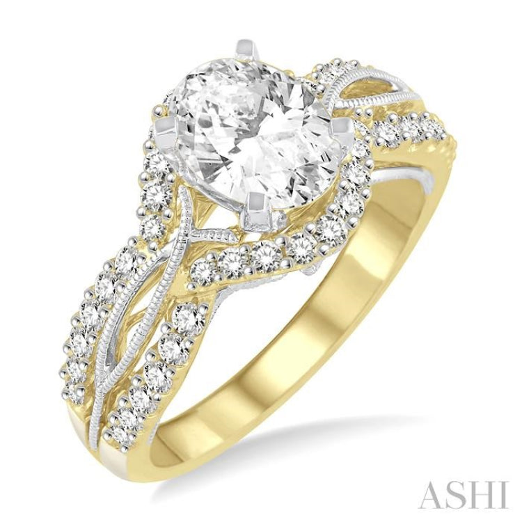 Oval Shape Semi-Mount Diamond Engagement Ring