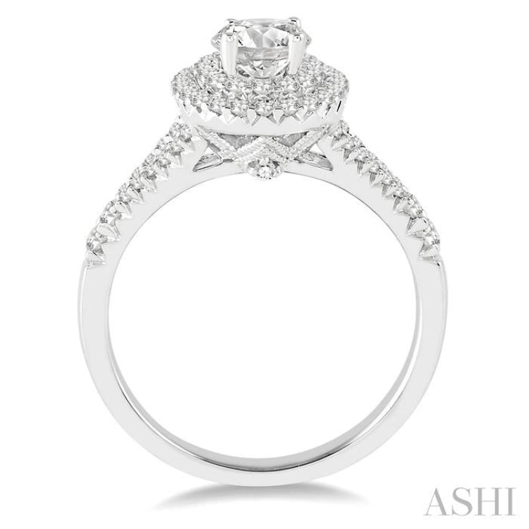 Oval Shape Halo Diamond Engagement Ring