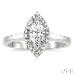 Marquise Shape Halo Diamond Engagement Ring