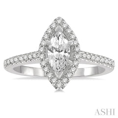 Marquise Shape Halo Diamond Engagement Ring