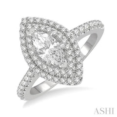 Marquise Shape Halo Diamond Engagement Ring