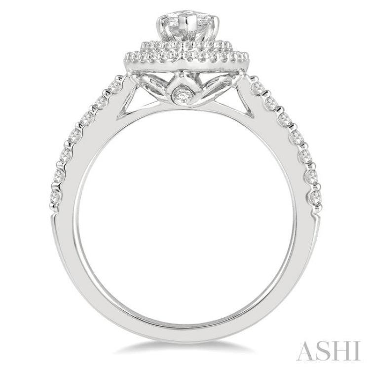 Marquise Shape Halo Diamond Engagement Ring