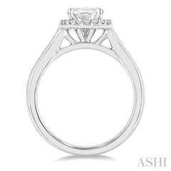 Oval Shape Semi-Mount Halo Diamond Engagement Ring