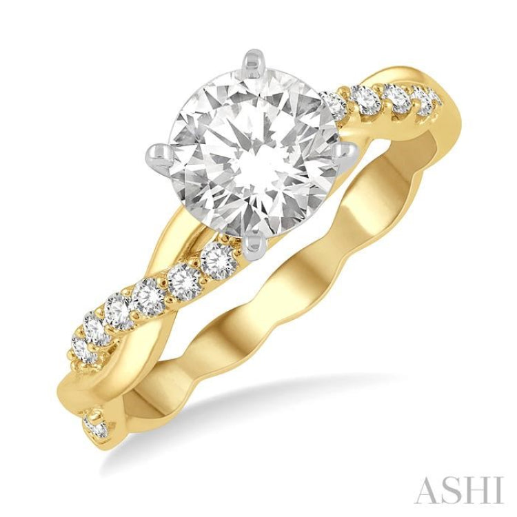 Round Shape Semi-Mount Diamond Engagement Ring