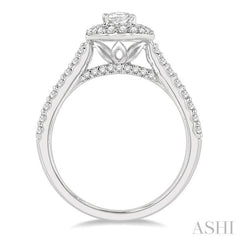 Oval Shape Halo Diamond Engagement Ring