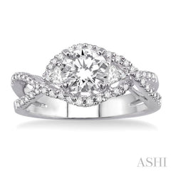 Round Shape Semi-Mount Diamond Engagement Ring