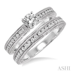 Round Shape Diamond Wedding Set