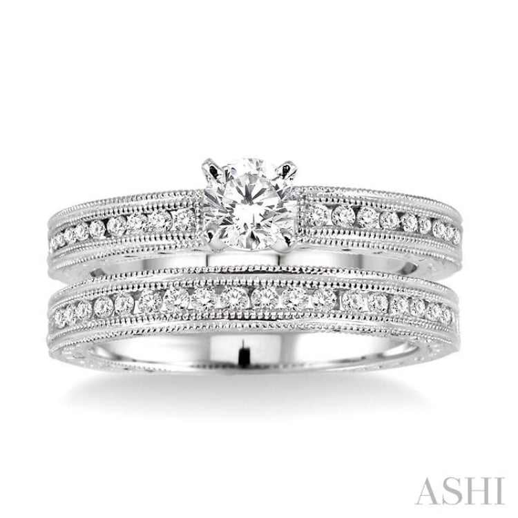 Round Shape Diamond Wedding Set