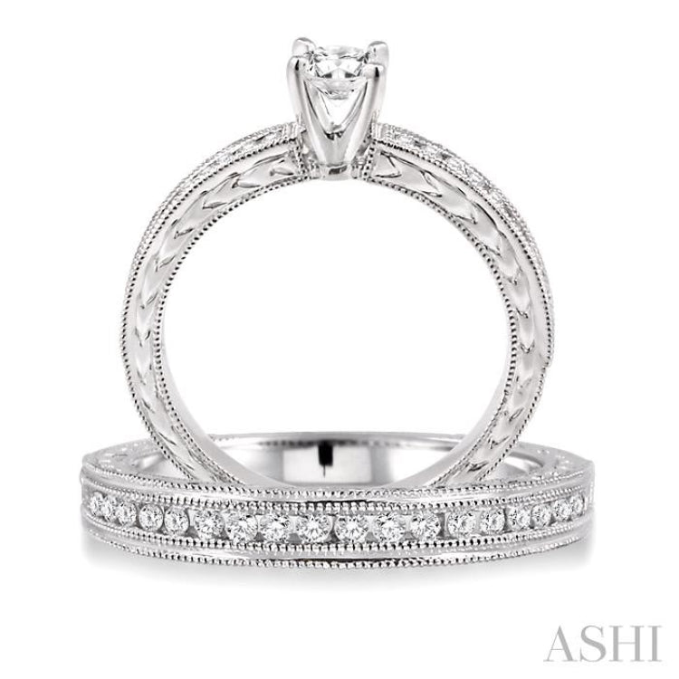 Round Shape Diamond Wedding Set