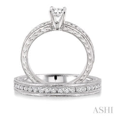 Round Shape Diamond Wedding Set