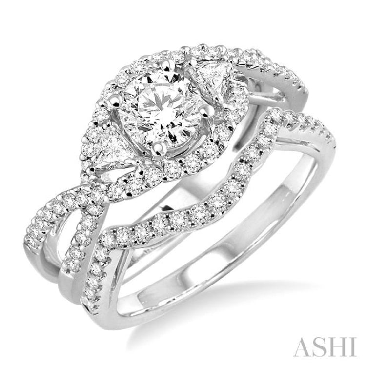 Round Shape Diamond Wedding Set