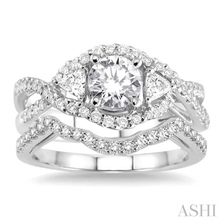 Round Shape Diamond Wedding Set